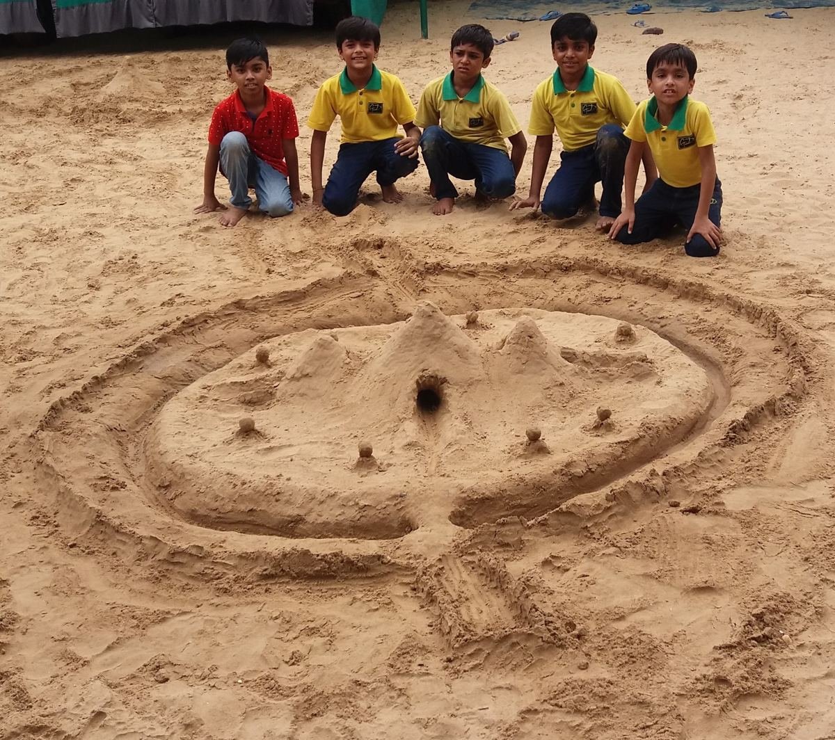A sand model built by children